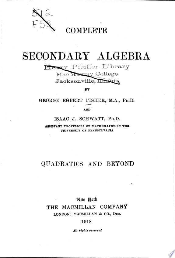 Comprehensive Secondary Mathematics Tables
